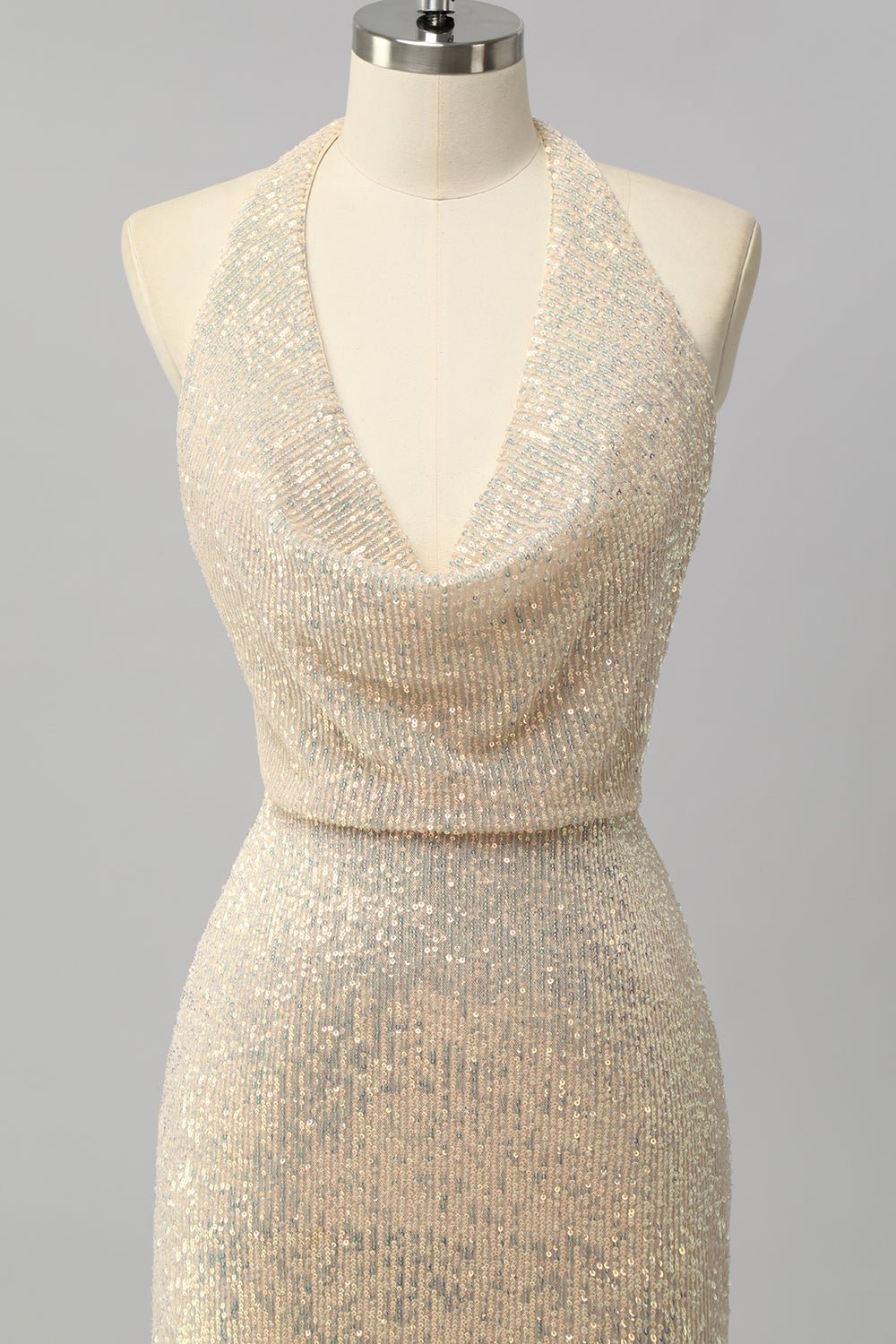 Navy Blue Sequin Prom Dress - Image 4