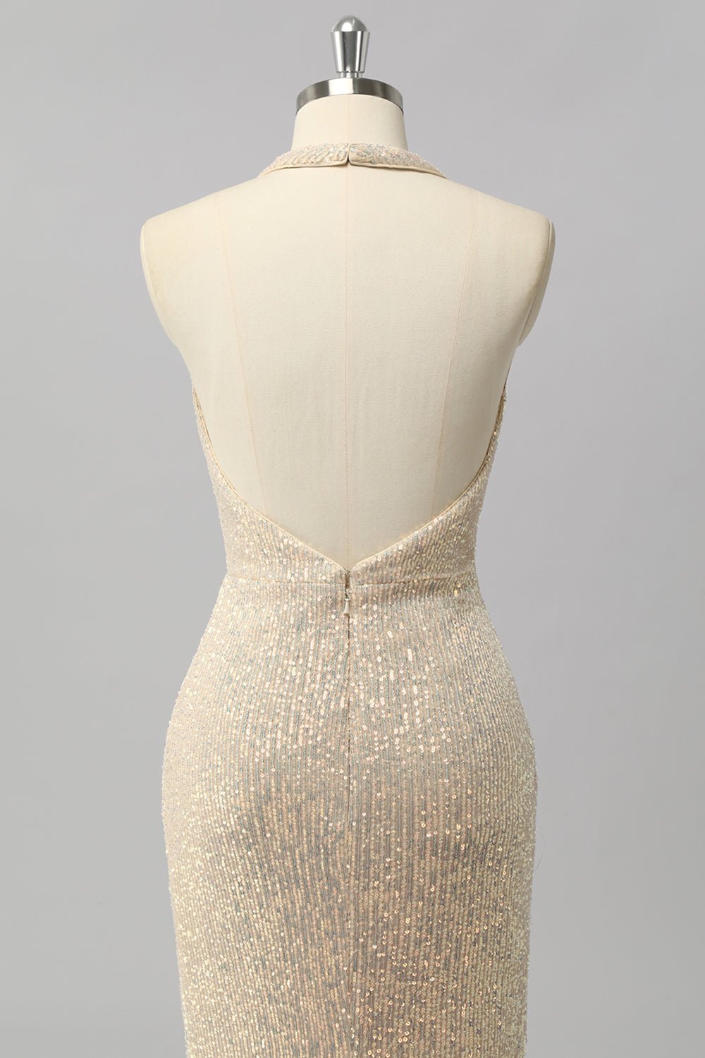 Navy Blue Sequin Prom Dress - Image 6